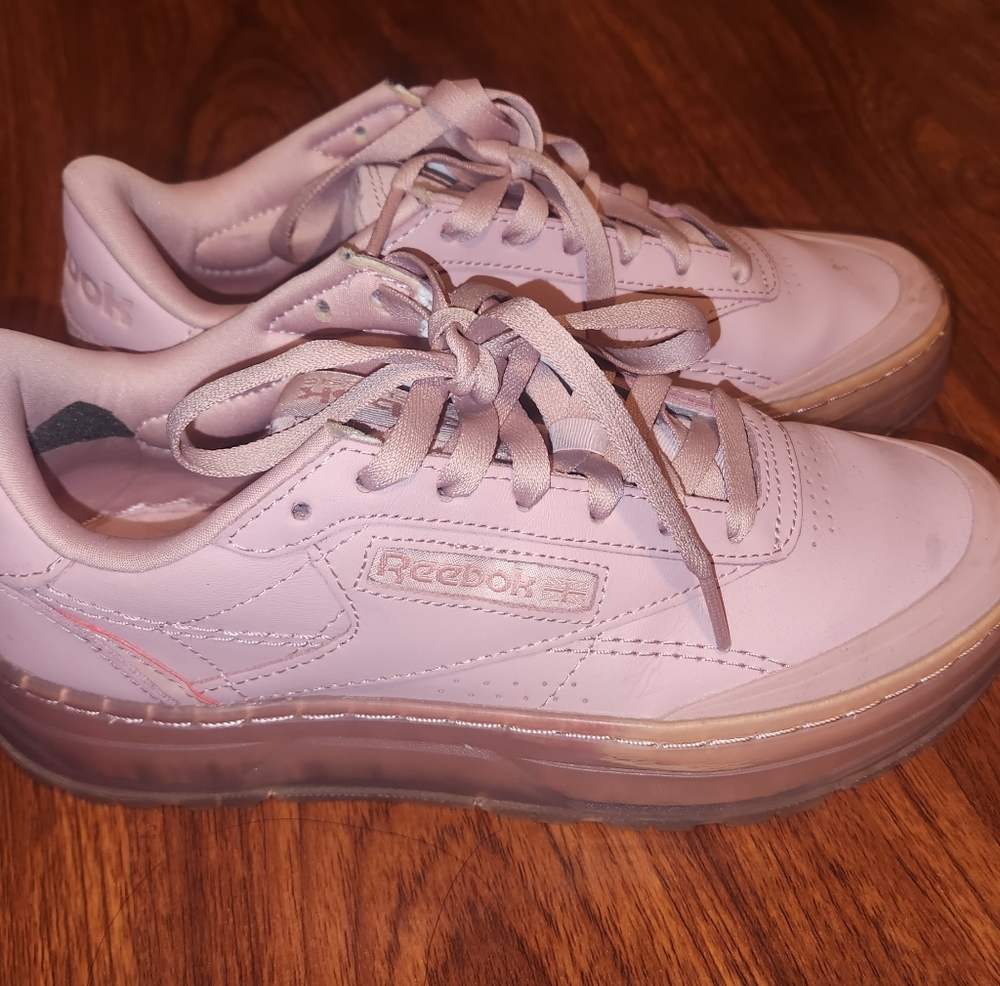 Womens Reebok Club C Double Geo Athletic Shoe - Rose Ice